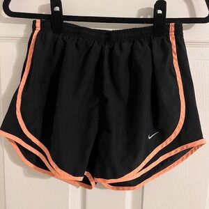 Nike Running Shorts Dri-FIT Athletic Gym Black Orange Trim Women's‎ M